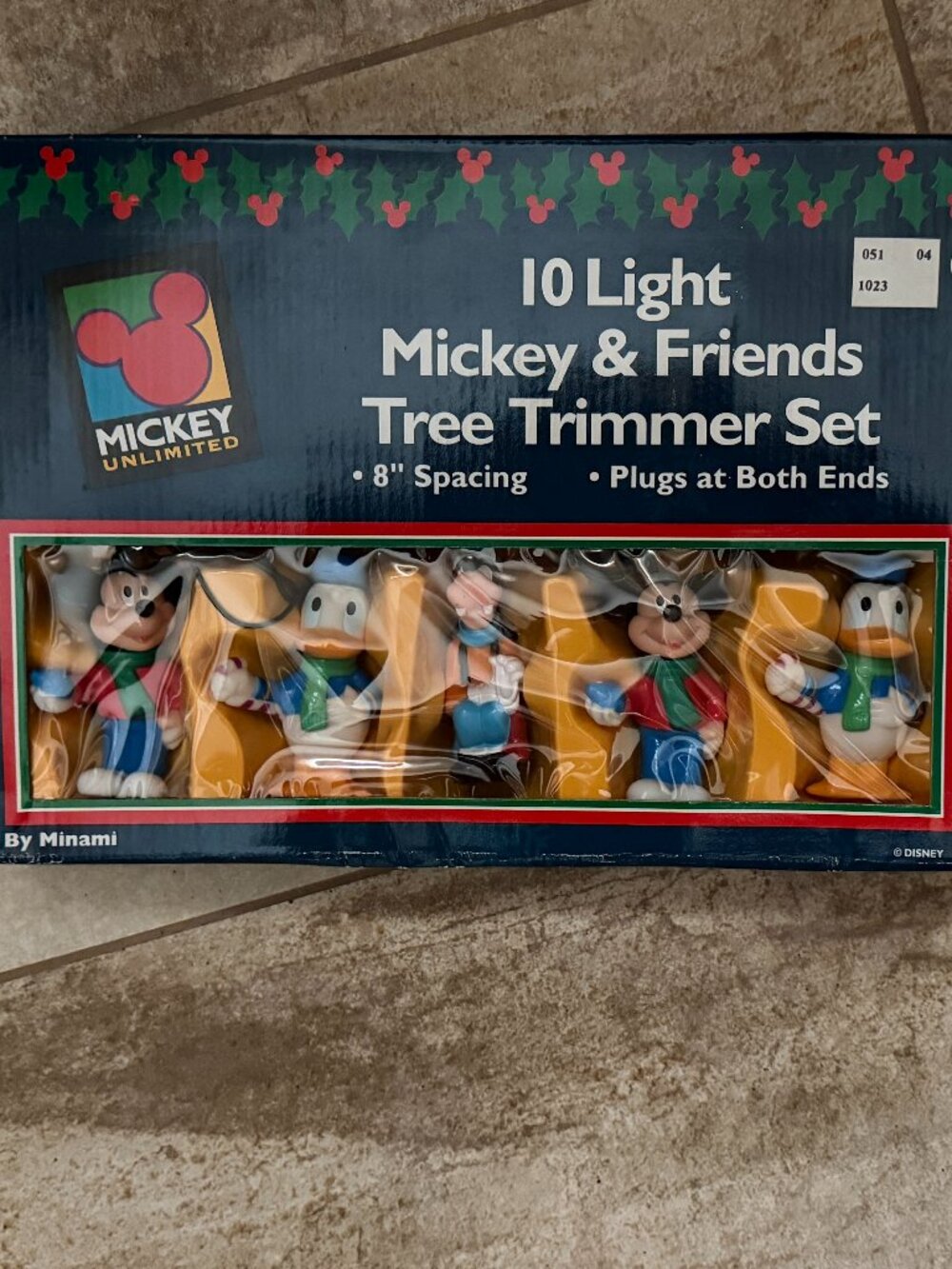 Vintage Mickey Mouse & Friends Christmas Tree Lights